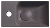 PICCOLINO umywalka betonowa, 30,8x17cm, bateria z lewej strony, ciemnobrązowy mat