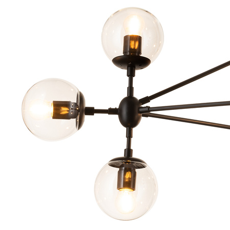 Lampa wisząca ASTRIFERO-15, 110cm -  transparentno czarna