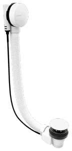 Zestaw odpływowy z korkiem automatycznym, długość 1000mm, korek 72mm, biały