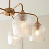 Ashcroft Ribbed 5 Pendant Light Brushed Aged Brass