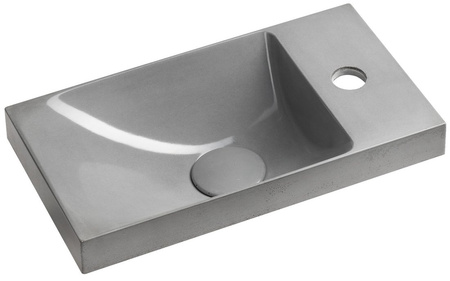 AGOS umywalka betonowa, 40x22cm, lewa/prawa, szary półpołysk