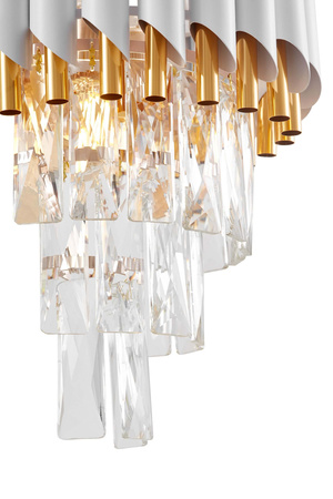 LAMPA ŚCIENNA KINKIET KRYSZTAŁOWY BIAŁO-ZŁOTY MAZINI W2