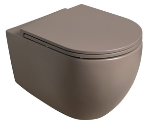 INFINITY miska WC wisząca, Rimless, 36,5x53cm, taupe