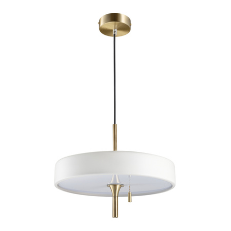 Lampa wisząca ARTDECO 35 cm - biało - złota do salonu