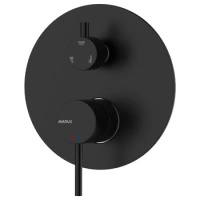 Bateria prysznicowo wannowa podtynkowa trzyfunkcyjna, czarna