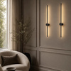 Lampa ścienna SPARO 100 cm - prosty, długi LED, metal, czarny