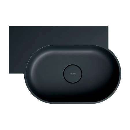 OVO M+ umywalka nablatowa/wisząca - lewa, 55 x 38 cm, black lava mat