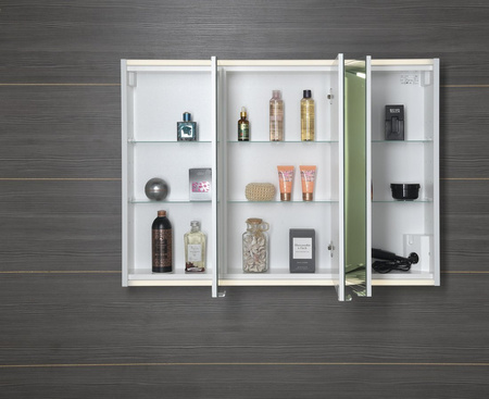 BATU szafka z lustrem 2x LED, 100x71x15cm, biały