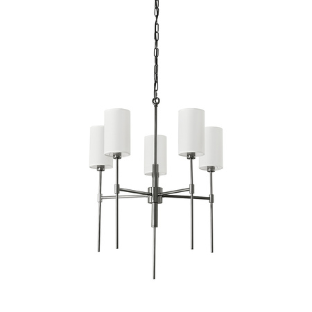 Lampa wisząca DARLING 60 cm - żyrandol czarny połysk z białym abażurem