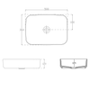 INFINITY RECTANGLE umywalka ceramiczna nablatowa 50x36cm, czarny mat