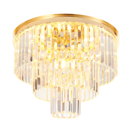 Plafon sufitowy SPLENDORE 50 cm - złoty, kryształowy glamour