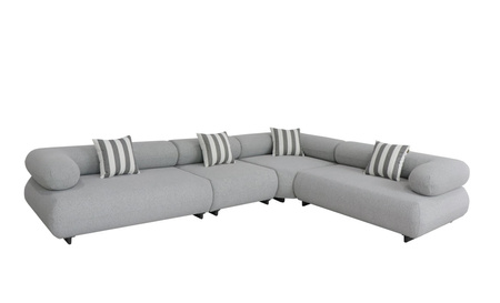 MaMaison sofa narożna ogrodowa ALEXANDER  4 szara (poduszki i pokrowiec w zestawie)