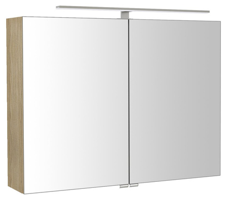 RIWA szafka z lustrem, oświetlenie LED, 81x70x17cm, wiąz Bardini