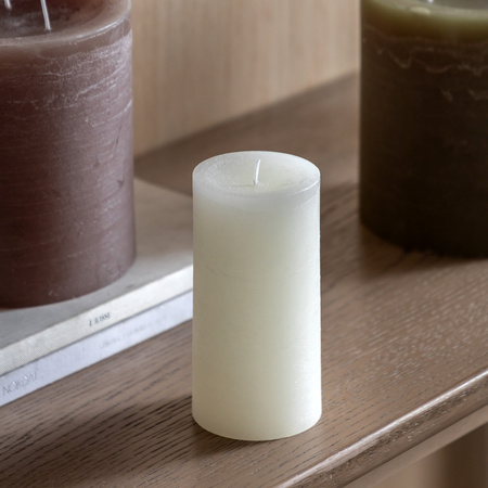 Pillar Candle Rustic White (2pk) 70x70x130mm