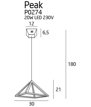 Peak S Copper P0274 lampa wisząca