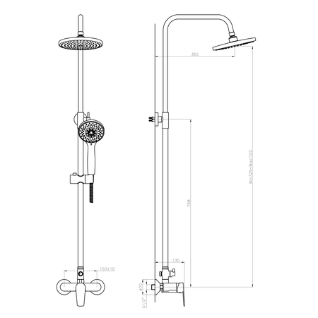 BARON zestaw prysznicowy, chrom