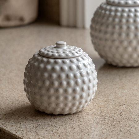 Alba Beaded Trinket Jar White 155x155x140mm