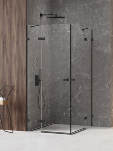 NZ4 Kabina prysznicowa AVEXA XR BLACK 2D prostokątna 80x90x200 szkło czyste 6mm Active Shield 2.0