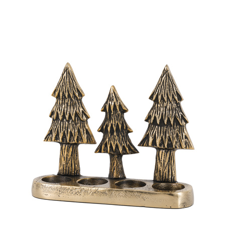Xmas Tree Tealight Holder Gold 235x70x185mm