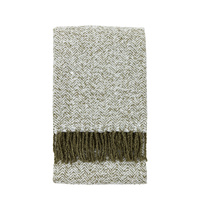 Herringbone Faux Mohair Throw Olive 1300x1800mm