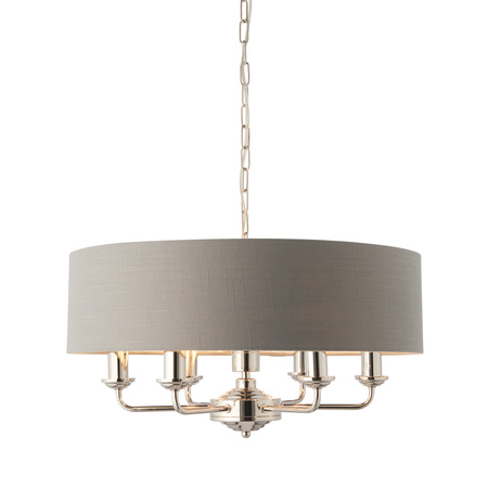 Highclere 6 Pendant Lght Nckl & Chrcoal 350-1200mm