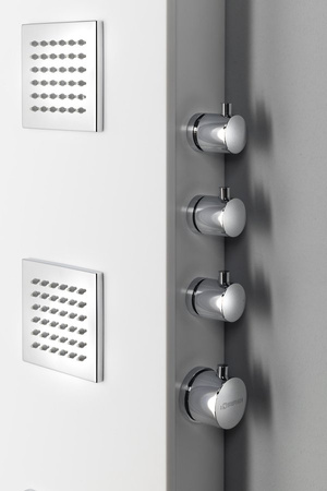 SPIRIT SQUARE panel prysznicowy z baterią termostatyczną 250x1550mm, biały