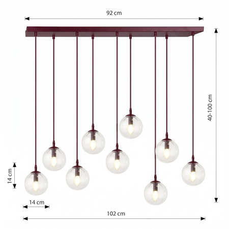 COSMO 9 BURGUNDY TRANSPARENT