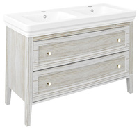 CROSS szafka umywalkowa 116x77,5x49,5cm, 2 szuflady, starobiała