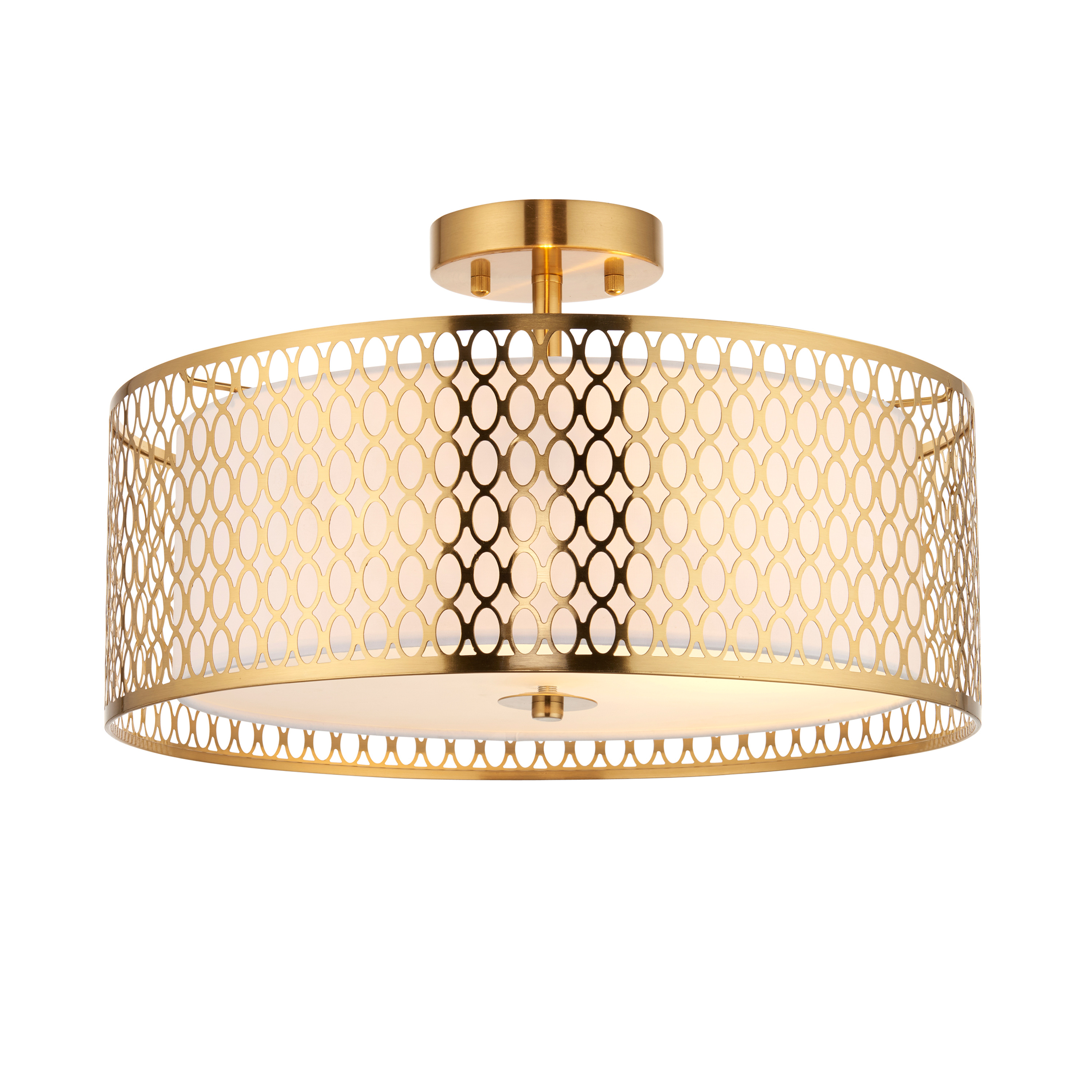Lampa sufitowa Cordero – złota / biała, 43 × 43 × 26 cm