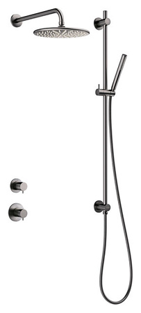 Silhouet DR1 - Podtynkowy termostatyczny zestaw prysznicowy szczotkowany grafit pvd