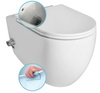 INFINITY CLEANWASH WC wiszące, z dyszą bidetową i zintegrowaną baterią, Rimless, 36,5x53 cm, biały