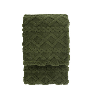 Woodland Cable Knit Throw Forest Green 1300x1700mm