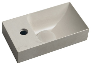 PICCOLINO umywalka betonowa, 30,8x17cm, bateria w lewo, piaskowy mat