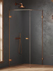 Kabina prysznicowa OXIA COPPER BRUSHED 1D L kwadratowa 70x70x200 szkło czyste 8mm Active Shield 2.0