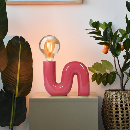 LX23818 POP SERPENT Lampa biurkowa ceramiczna purpurowa