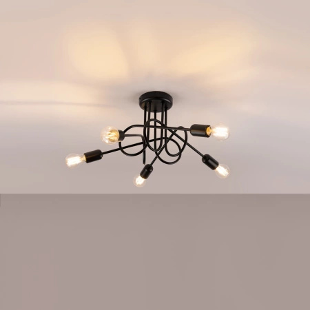 Żyrandol LOOP 5 czarny