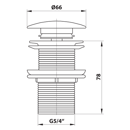 AURUM korek umywalkowy 5/4", klik- klak, gun metal
