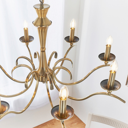 Kora 8 Pendant Light Antique Brass