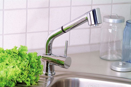 RHAPSODY bateria kuchenna z wysuwaną wylewką, chrom