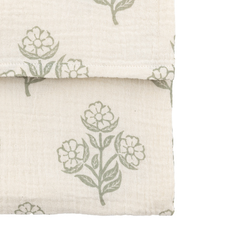 Hepple Gauze Floral Throw Sage 1300x1700mm