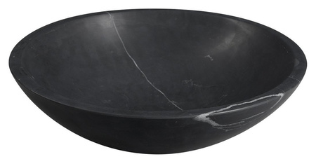 BLOK umywalka kamienna nablatowa, średnica 40cm, czarny Marquin, mat