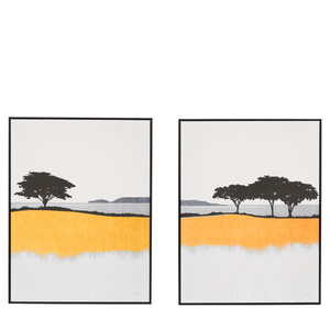 Obraz w ramie „Seaview” – żółty, 49,5 × 3,5 × 64,5 cm, zestaw 2 szt.