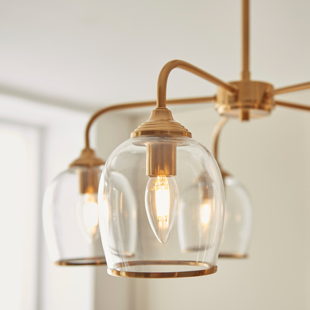 Ashcroft 5 Pendant Light Brushed Aged Brass