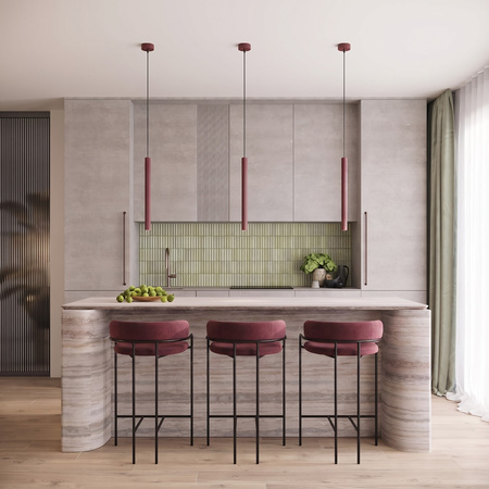 Lampa wisząca ARCHE 1 burgund