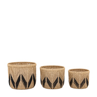 Cameroon Baskets Natural & Black (Set of 3)