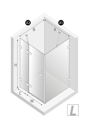 NZ2 Kabina prysznicowa OXIA 1D L 80x120x200 szkło czyste 8mm Active Shield 2.0