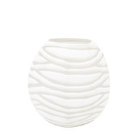Andorra Handblown Carved Glass Vase White 205mm