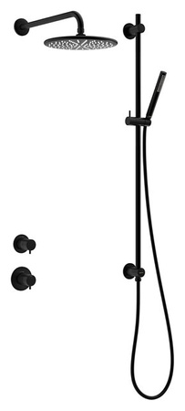 Silhouet DR1 - Podtynkowy termostatyczny zestaw prysznicowy matowa czerń