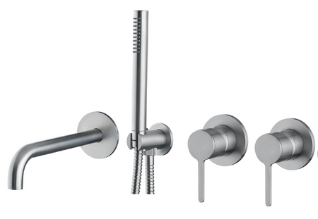 Zestaw wannowy podtynkowy z wylewką L-175mm-Emmevi Rubinetterie/Filo inox