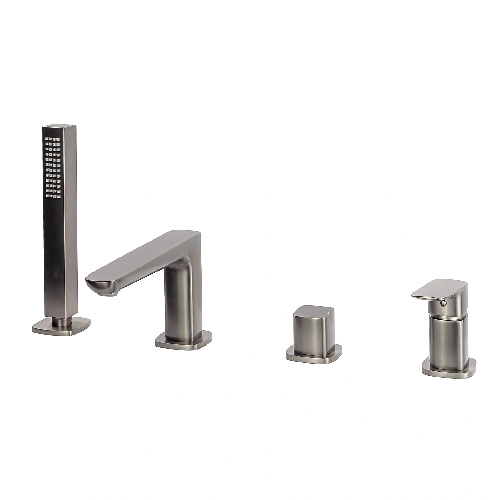 Bateria wannowa 4-otworowa AVAPAX QANIX, gun metal mat, kod ABQA241421 – zestaw 4‑otworowy do wanny